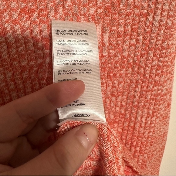 Anthro Daily Practice Ribbed Mock Neck Midi Dress Size Medium Coral Orange - Picture 5 of 6